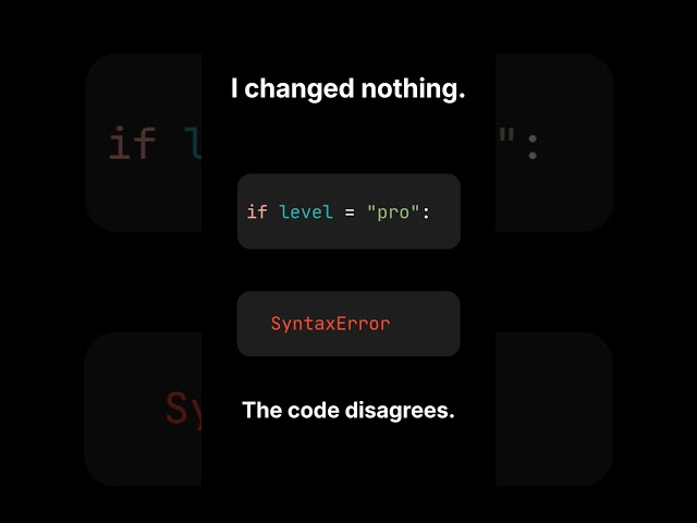 When the code gaslights you.#coding #python #shorts #programmingbasics #syntaxerror