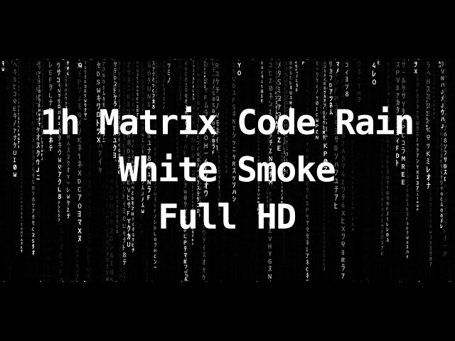 1h Matrix Code Rain | Digital Rain Animation | Screensaver  | White Smoke | Full HD