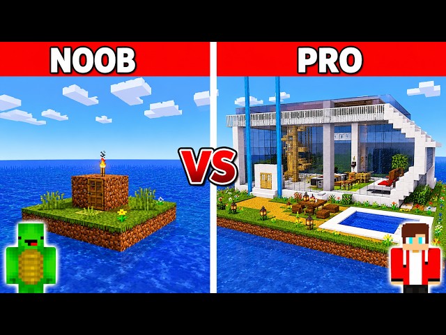 NOOB vs PRO: WATER HOUSE BUILD CHALLENGE in Minecraft