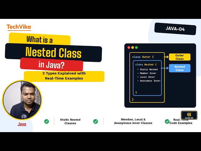 JAVA-04: What is a Nested Class in Java? | Detailed Explanation with Real-Time Examples | By Tech...