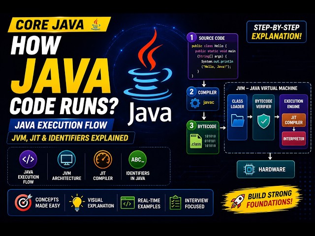 How Java Code Runs? | Java Execution Flow, JVM, JIT & Identifiers Explained