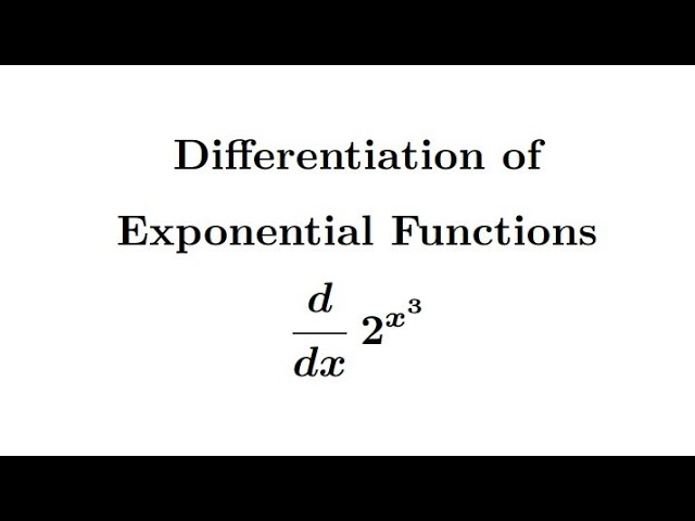 Differentiation of Exponential Functions || Derivative of 2^(x^3) #mathmatiqs #calculus #maths