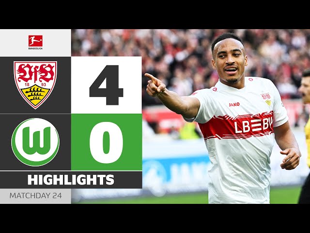 Leweling Runs The Show! | VFB STUTTGART - VFL WOLFSBURG | Highlights | Matchday 24 – Bundesliga