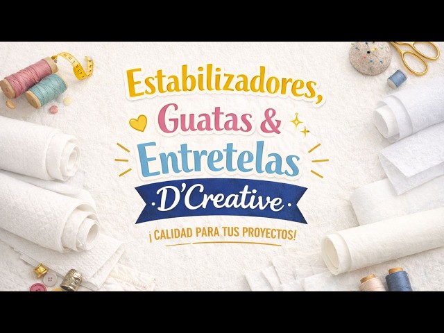 Estabilizadores, guatas y entretelas D’Creative. Cómo elegir materiales de costura 🧵👌