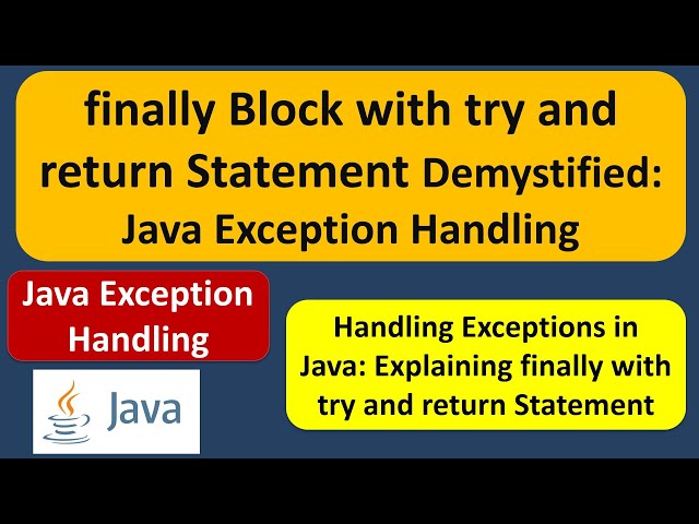 finally Block with try and return Statement Demystified: Java Exception Handling