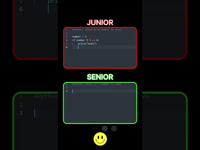 Junior vs Senior Python Code 😱 #python #shorts