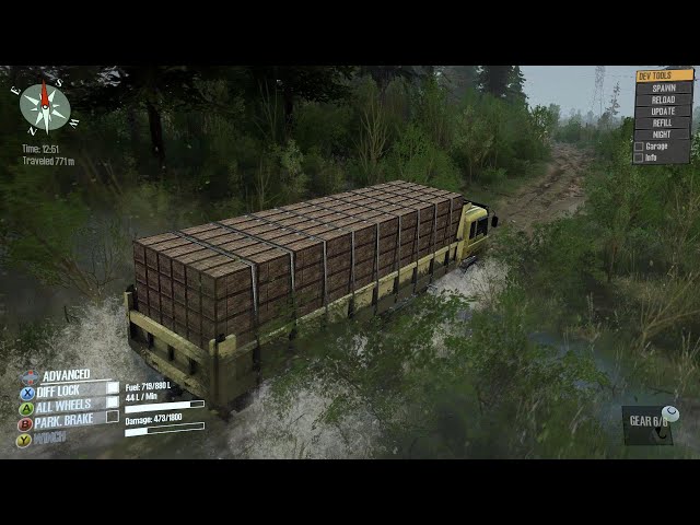 Spintires Mudrunner Hino Super Dolphin Gameplay