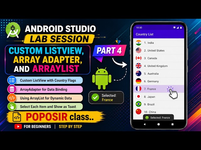 ListView & ArrayList | Android Studio Lab Session | Part 3