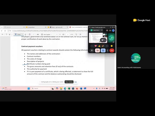 PSAF LIVE CLASS: GOVERNMENT CONSTRUCTION CONTRACTS