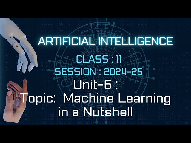 Machine Learning Algorithms||Unit-6|| ML in a Nutshell ||ARTIFICIAL INTELLIGENCE||Class-11 AI ||CBSE