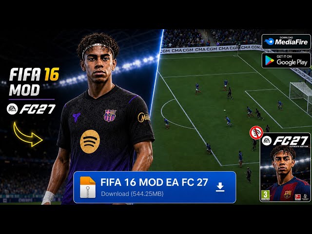 Update! FIFA 16 MOD FC 26 Android Offline | Career Mode FULL FACES & KITS New Update Transfer 26/27