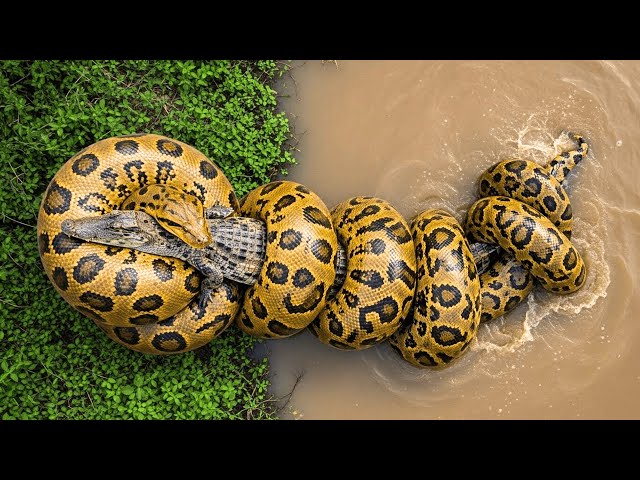 Amazon Wild Life - Giant Python vs. Black Caiman | The Ultimate Reversal | Animals of Amazon 4K