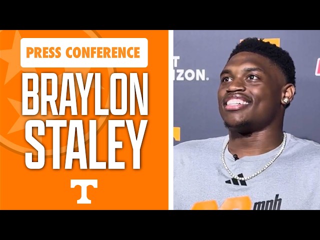 Tennessee football WR Braylon Staley talks during Furman week I GBO