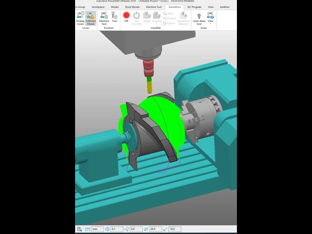 PowerMill 4-Axis Flowline Finishing (Part 7) Short Video #powermill #5axismachining #4axismachining