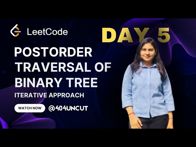 Binary Tree Postorder Traversal (Iterative) | Stack-Based Approach | Step-by-Step Explanation