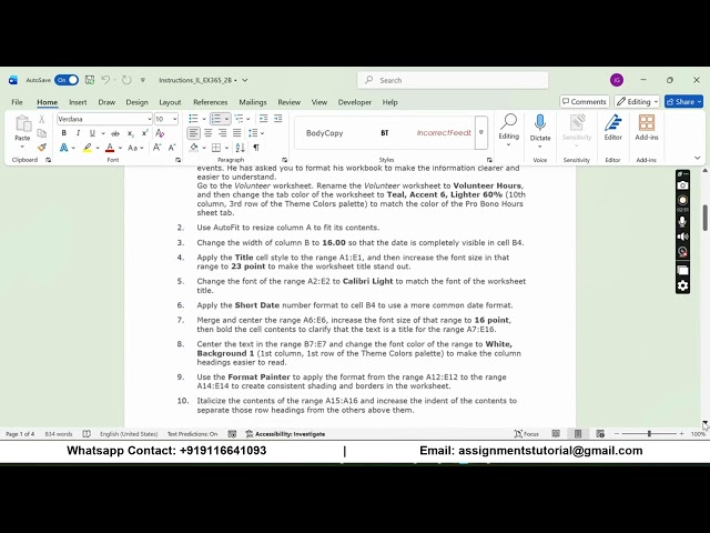 Illustrated Excel 365 | Module 2: SAM Project B The Caring Foundation