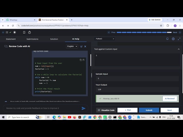 Factorial of a Number Using Recursion|CodeChef Solution| PythonFactorialInterviewFACTORIALEASYMETHOD