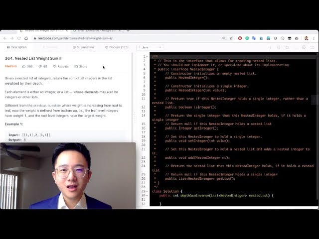 Nested List Weight Sum II - 30 min Java Coding Challenge (Failed)