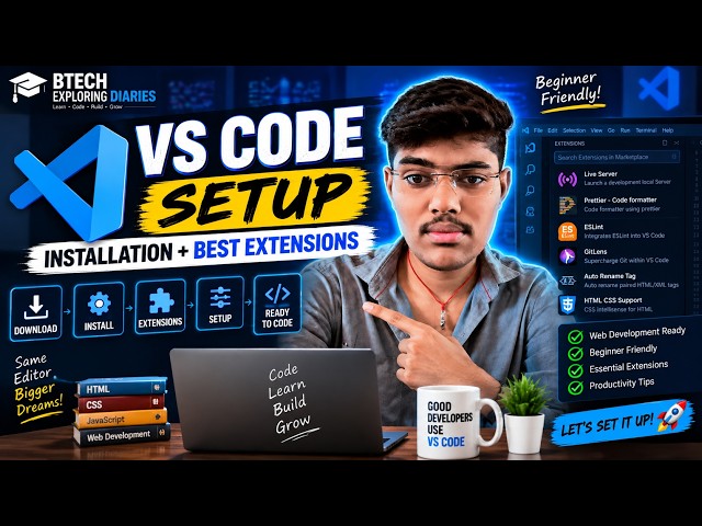 💻 VS Code Setup for Beginners 2026 | Install + Must-Have Extensions 🚀