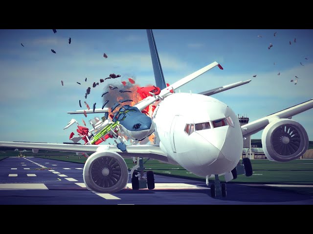 Survivable Midair Collisions, Air vs Ground Combat & Dogfights | Big Mathis Besiege #5