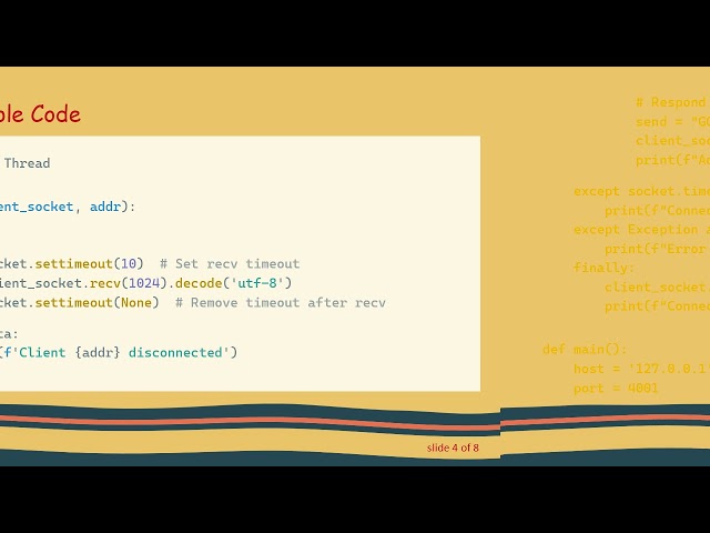 Managing Socket Timeout and Threads in Python TCP Servers
