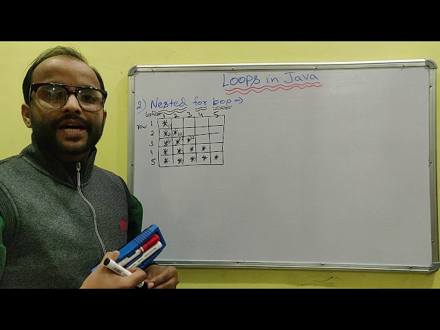Nested For Loop in Java (Hindi) - 24 | Java tutorial for Beginners