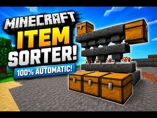 Easy Sorting system in Minecraft || How to make sorting system in Minecraft Bedrock Edition