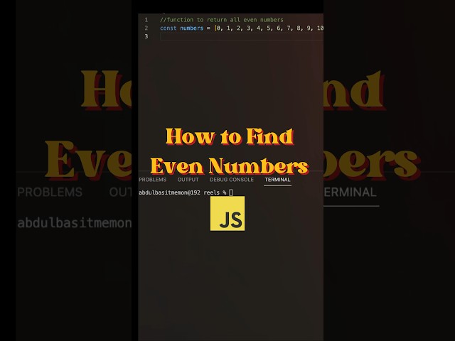 How to find even numbers | Javascript | Coding #shorts #interview #javascript