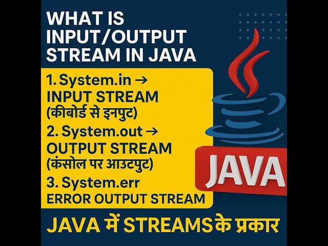Java में I/O Stream क्या है? |  Java Console से Input कैसे लें?  Standard I/O Streams Explained