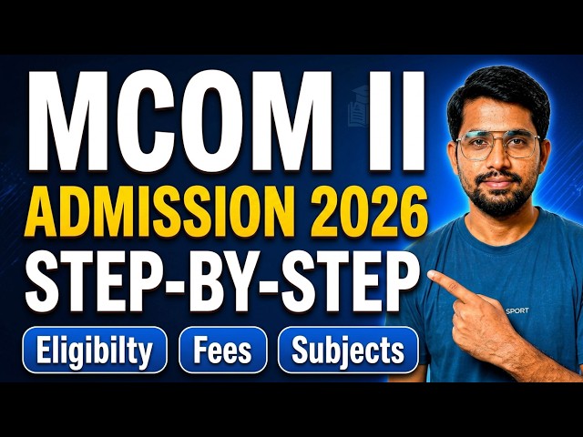 YCMOU: MCOM II Admission Process Explained 2026 | SY MCOM Admission Process Online!