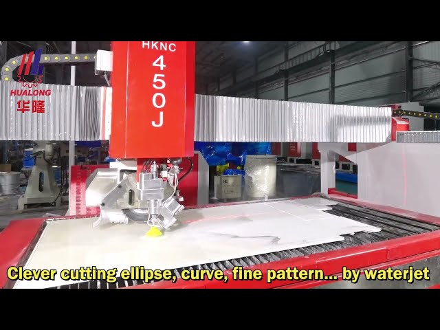 5 Axis CNC STONE SAWJET WATERJET CUTTING MACHINE HKNC 450J Sawjet