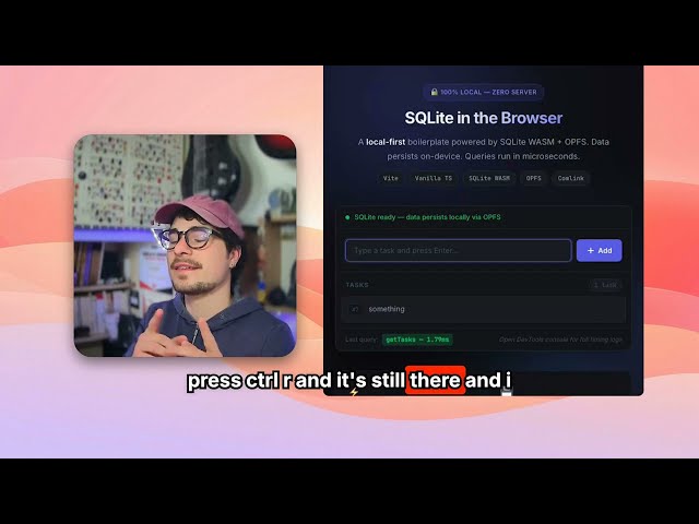 Run a Full SQLite Database in the Browser (Wasm + OPFS) | Local-First Like Notion