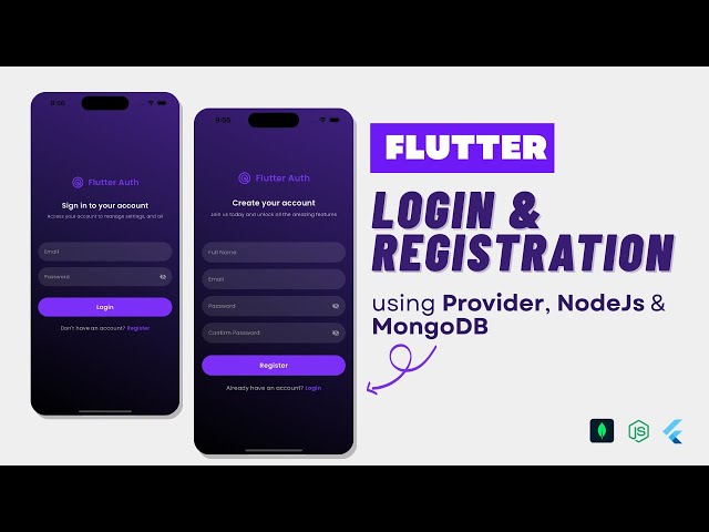 Flutter Login & Registration App with Node.js + MongoDB | Complete Auth System using Provider