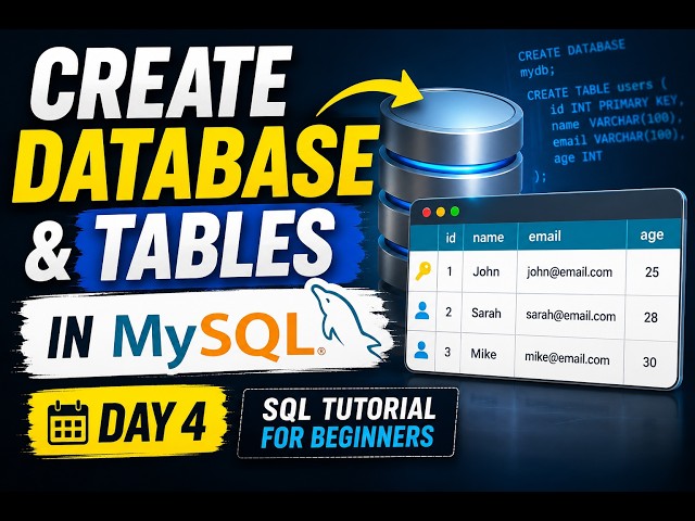 Create Database & Tables in MySQL | SQL Tutorial for Beginners | Day 4