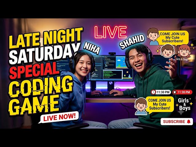 live🔴Late Night Stream: Saturday Coding Games with My Cute Subscribers! ✨🎮