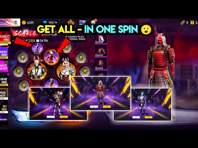 Zombie Samurai Ring - One Spin Trick 🤯🥳| free fire new event |  ff new event | new event free fire