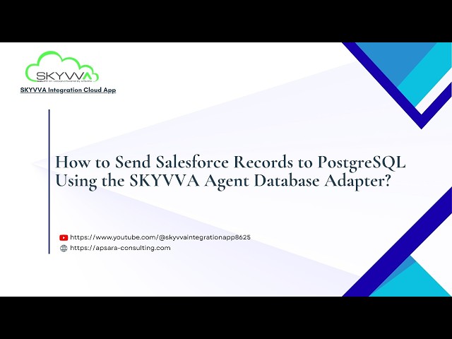 How to Send Salesforce Records to PostgreSQL Using the SKYVVA Agent Database Adapter?