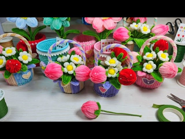 Adorable Tutorial DIY Easy How to Making New PIPE CLEANER Basket Strawberry Fruit for Beginners