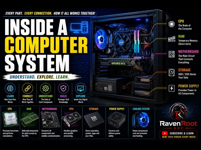 Inside a Computer System Explained | Computer Basics, CPU, RAM, Motherboard & Storage