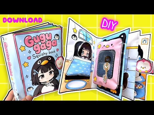 GuGuGaGa Squishy Book DIY (Tutorial Printable download) #종이놀이 #quietbook