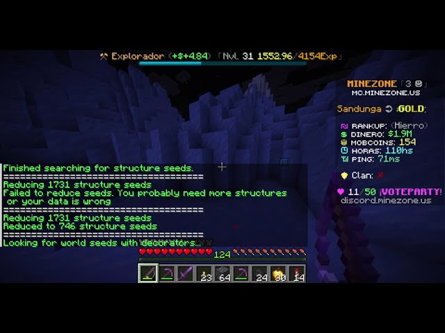 Sacando la semilla del servidor MC.MINEZONE.US 1.21.7 JAVA AND BEDROCK