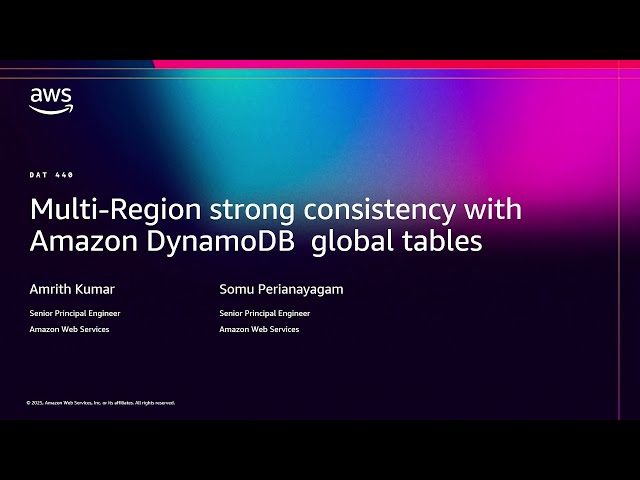AWS re:Invent 2025 - Multi-Region strong consistency with Amazon DynamoDB global tables (DAT440)