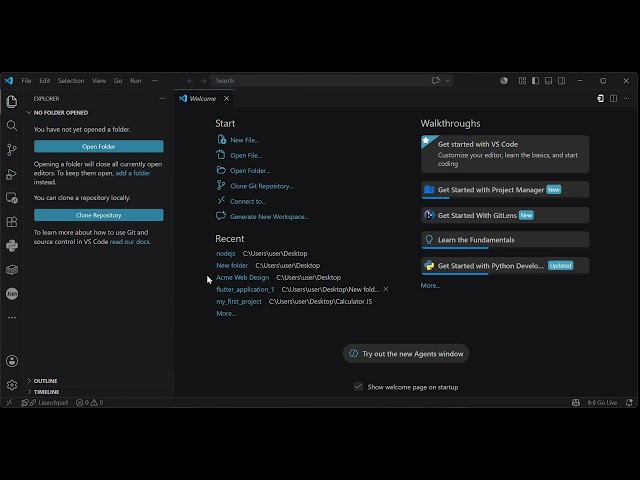 how to make folder in vs code and NodeJs file