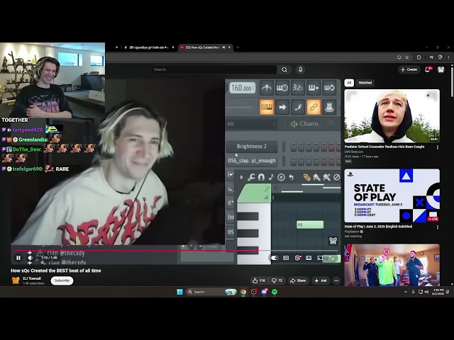 xQc watches clips of DJ Toenail Creating his Masterpiece beats