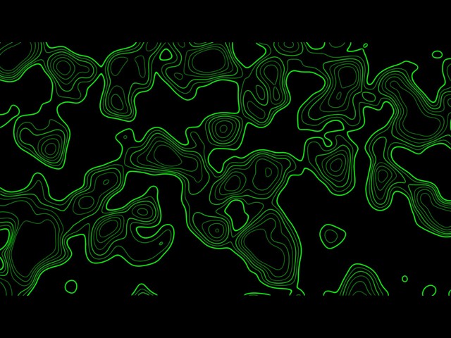 LoopVibe 4K - Neon Green Contour Lines in 4K (2 Hours) - (No Audio)