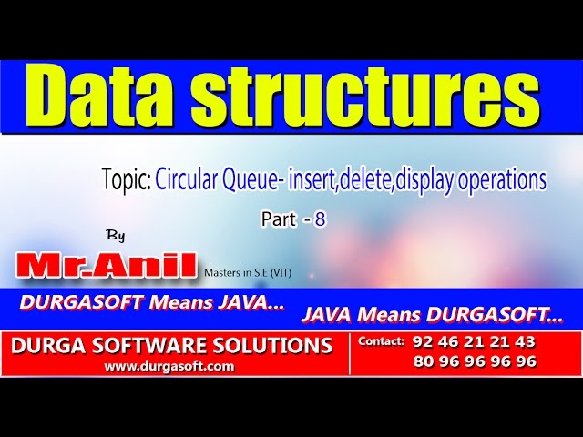 data structures- Circular Queue - insert, delete, display operations Part-8