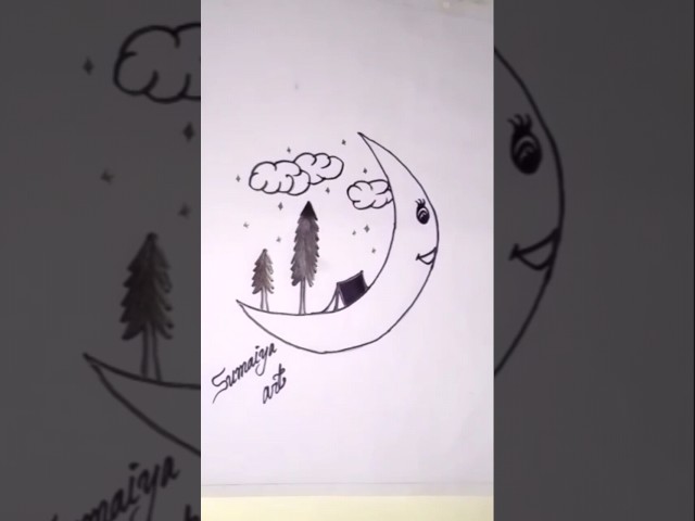 #simple #moon #sobi #house #art #simple art# home in moon!!!!
