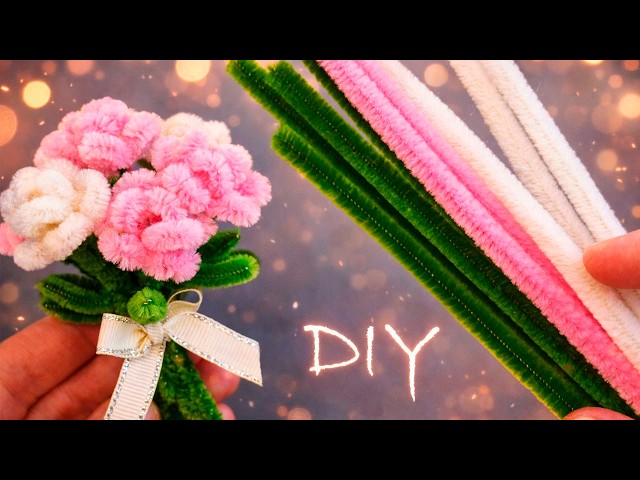 😍CHARMING MINI BOUQUET😍 OF Pipe Cleaner Roses😍 DIY