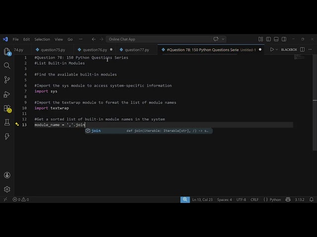 (78) Python: Find the Available Built-in Modules | 150 Python Questions
