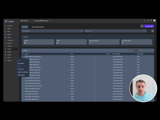 Apache Kafka Schema Registry Management: Kpow Demo